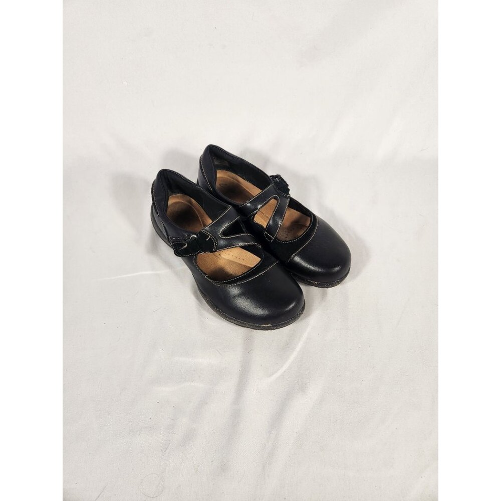 Clarks Womens Roseville Jane Shoes Black Mary Jane Comfort Grundge Fairycore 9M